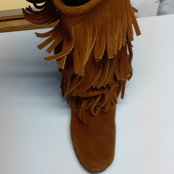 Vintage Minnetonka Fringe Boots Size 7 - Picture 2 of 5